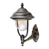 Уличный настенный светильник Arte Lamp A1481AL-1BN BARCELONA 1*75W E27 черно-золотой/прозрачный