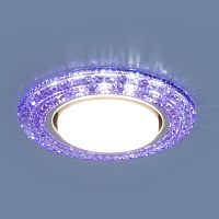 Встраиваемый светильник со светодиодной подсветкой ELEKTROSTANDARD 3030 GX53 1*13W GX53 хром/фиолетовый