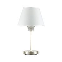 Настольная лампа LUMION ABIGAIL 4433/1T 1*40W E14 серебро с прозрачным/белый