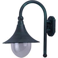 Уличный настенный светильник Arte Lamp A1082AL-1BG MALAGA 1*75W E27 античная медь/прозрачный