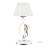 Настольная лампа MAYTONI ELINA ARM222-11-G 1*40W E14 белый с золотом/белый