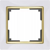 Рамка на 1 пост WERKEL SNABB WL03-Frame-01-white-GD 62986 белый/золото