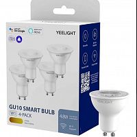 Лампа светодиодная диммируемая Yeelight GU10 4,8W 2700K прозрачная (4 шт) YGYC0120005WTEU