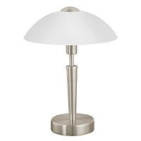 Настольная лампа EGLO SOLO 85104 1*60W E14 никель матовый/белый