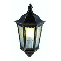 Уличный настенный светильник Arte Lamp A1809AL-1BN PORTICO 1*75W E27 черно-золотой/прозрачный