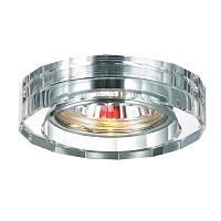 Встраиваемый светильник NOVOTECH GLASS 369487 1*50W GU5.3 хром/прозрачный