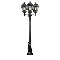 Уличный столб Arte Lamp A1207PA-3BN GENOVA 3*75W черно-золотой/прозрачный