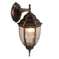 Уличный настенный светильник Arte Lamp A3152AL-1BN PEGASUS 1*60W E27 черно-золотой/прозрачный