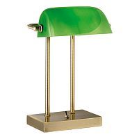 Настольная лампа Arte Lamp A1200LT-1AB BANKER 1*40W E14 античная бронза/зеленый