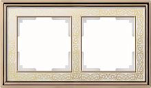 Рамка на 2 поста WERKEL PALACIO GRACIA WL77-Frame-02 68698 золотой с белым