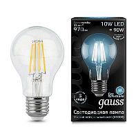 Лампа светодиодная GAUSS E27 10W 4100K прозрачная