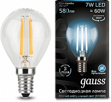 Лампа светодиодная GAUSS Е14 9W 4100K прозрачная