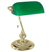 Настольная лампа EGLO BANKER 90967 1*60W E27 латунь/зеленый