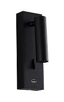 Светильник настенный с USB CRYSTAL LUX CLT 210W BL 3W LED 3000K черный
