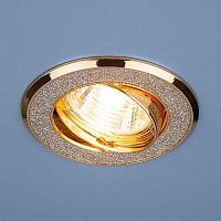 Встраиваемый поворотный светильник ELEKTROSTANDARD 611 1*50W G5.3 серебряный блеск/золото