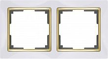 Рамка на 2 поста WERKEL SNABB WL03-Frame-02-white-GD 62988 белый/золото