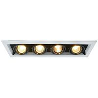 Встраиваемый поворотный светильник Arte Lamp A5941PL-4WH CARDANI 4*50W GU10 белый/черный