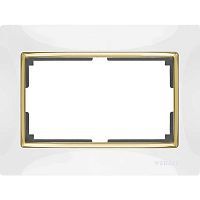 Рамка для двойной розетки WERKEL SNABB WL03-Frame-01-DBL-white-GD 62984 белый с золотом