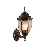 Уличный настенный светильник Arte Lamp A3151AL-1BN PEGASUS 1*60W E27 черно-золотой/белый