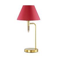 Настольная лампа LUMION VANESSA 4514/1T 1*60W E27 античная латунь/красный