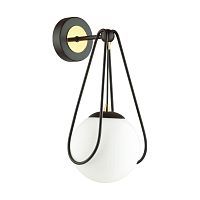 Настенный светильник ODEON LIGHT CAROL 4268/1W 1*40W E14 черный с золотом/белый