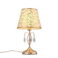 Настольная лампа ST LUCE AUMENTATO SL176.204.01 1*40W E14 золотой с прозрачным/бежевый с золотым