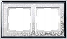 Рамка на 2 поста WERKEL PALACIO GRACIA WL77-Frame-02 68700 хром с белым
