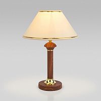 Настольная лампа EUROSVET LORENZO 60019/1 1*40W E27 орех/золотой/бежевый