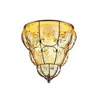 Светильник потолочный Arte Lamp A2203PL-3AB VENEZIA 3*60W E14 античная бронза/янтарный