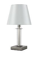 Настольная лампа CRYSTAL LUX NICOLAS LG1 NICKEL/WHITE 1*60W E14 никель/прозрачный/серебряный