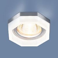 Встраиваемый светильник ELEKTROSTANDARD 2206 1*35W G5.3+3W 4200K LED серебряный/белый